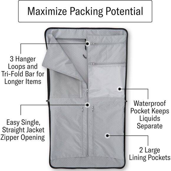 Samsonite UpLIFT 23" Bifold Garment Travel Bag – Wet Pocket & StackIt Strap™ - Picture 6 of 8